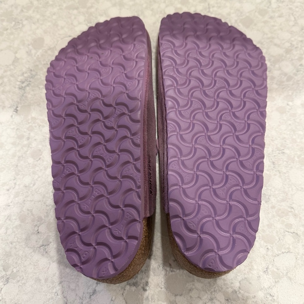 Birkenstock Boston Mauve Suede Leather Clogs Classic Cork Footbed Slip On Sz 42 - Picture 8 of 8